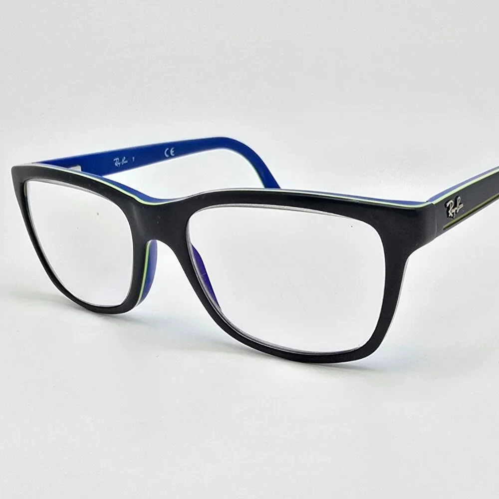 Ray-Ban Jr. RB1536 3600 Dark Grey Neon Green on Blue Kids Eyeglasses Frame 48mm